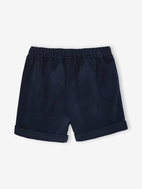 Short van velours met hartvormige zakken voor meisjes, gemakkelijk aan te trekken. kaki+marineblauw+oudroze+rozen - vertbaudet enfant 