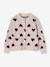 Jacquard vest met hartjes meisjes goudbeige+lila+oudroze - vertbaudet enfant 