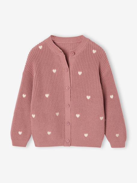 Meisjesvest met versieringen ecru+grijsblauw+olijf+rouge+vanille - vertbaudet enfant 
