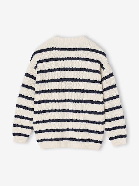 Meisjesvest met versieringen ecru+grijsblauw+olijf+rouge+vanille - vertbaudet enfant 