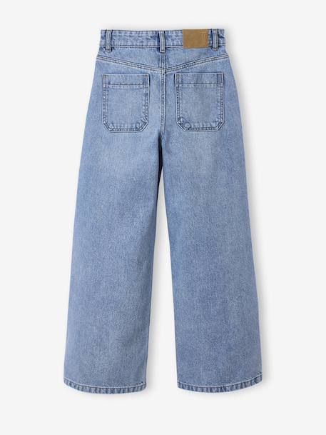 Wijde jeans met timmermanszakken voor meisjes JONEN denimgrijs+donkerblauw+middenblauw - vertbaudet enfant 