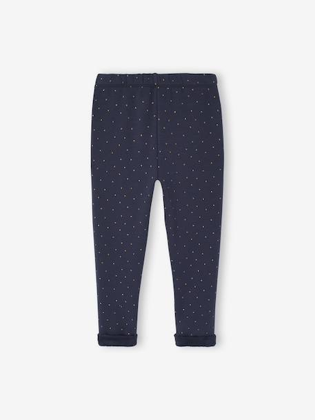 Meisjeslegging met fleecevoering Bruin met print+donkergrijs+grijs, bedrukt+inktblauw+rozenhout - vertbaudet enfant 