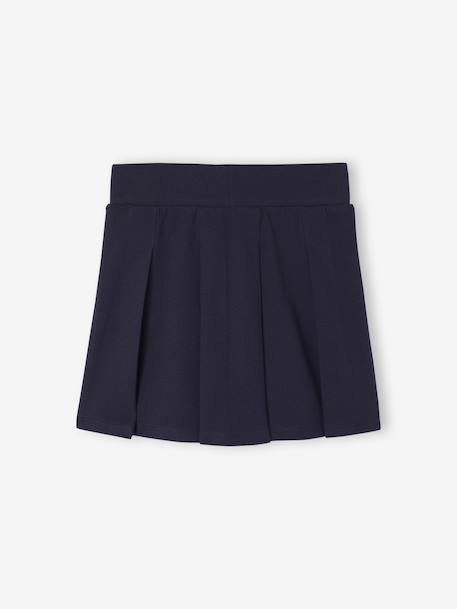 Geplooide rok van piqué breisel voor meisjes gemêleerd grijs+marineblauw - vertbaudet enfant 