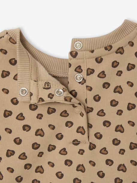 Sweater met luipaardprint taupe+vanille - vertbaudet enfant 