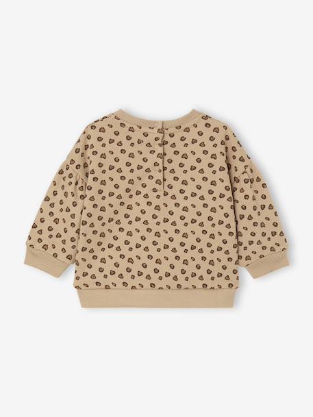 Sweater met luipaardprint taupe+vanille - vertbaudet enfant 