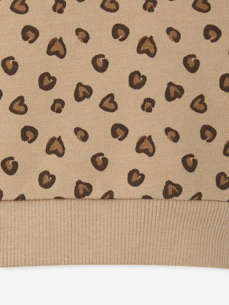 Sweater met luipaardprint taupe+vanille - vertbaudet enfant 
