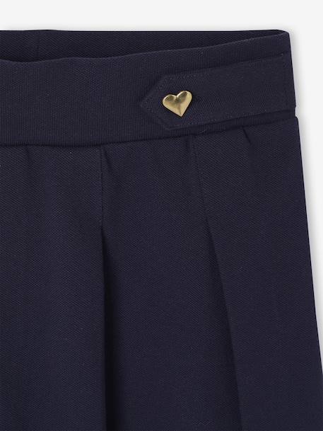 Geplooide rok van piqué breisel voor meisjes gemêleerd grijs+marineblauw - vertbaudet enfant 