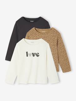 -Set van 3 BASICS meisjesshirts met lange mouwen