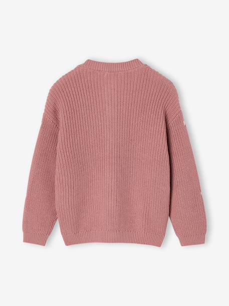 Meisjesvest met versieringen ecru+grijsblauw+olijf+rouge+vanille - vertbaudet enfant 