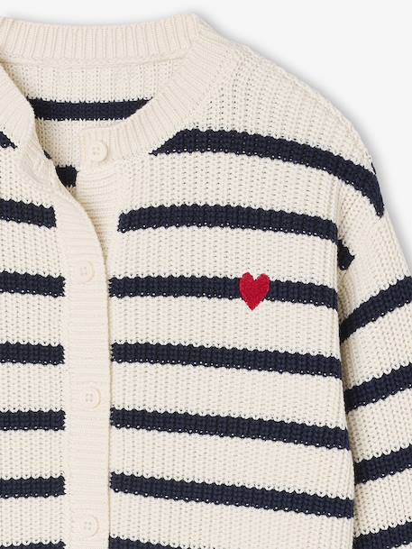 Meisjesvest met versieringen ecru+grijsblauw+olijf+rouge+vanille - vertbaudet enfant 