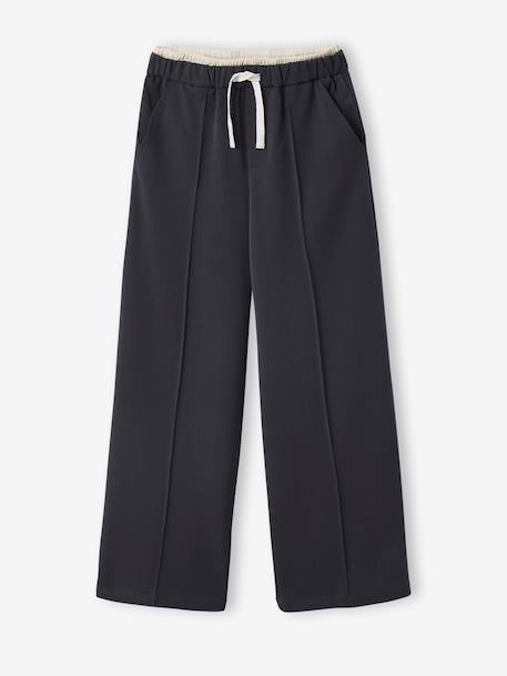 Wijde broek voor meisjes JONEN antraciet - vertbaudet enfant 