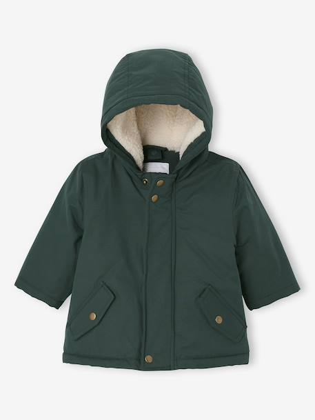 Parka 3-in-1 baby met afneembaar vestje van sherpa dennen - vertbaudet enfant 