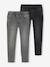 Set van 2 slim-fit jeans met elastische en verstelbare taille denimgrijs+double stone+stone - vertbaudet enfant 