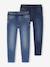 Set van 2 slim-fit jeans met elastische en verstelbare taille denimgrijs+double stone+stone - vertbaudet enfant 