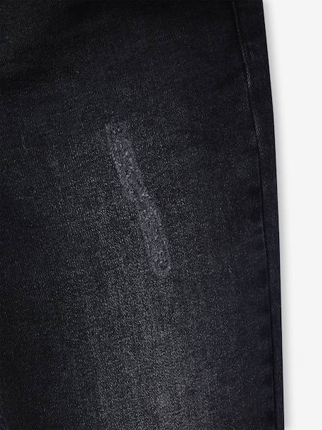 Slim fit jeans met destroyed effect JONEN stone+zwart denim - vertbaudet enfant 
