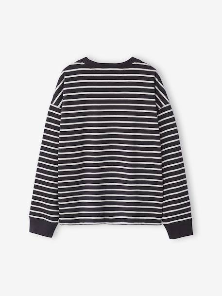Gestreept T-shirt jongens JONEN antraciet+groen - vertbaudet enfant 