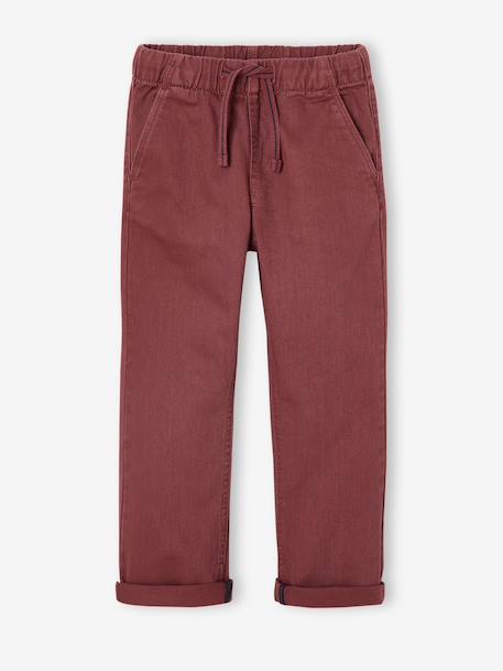 Eenvoudig aan te trekken jongensbroek met rechte pasvorm beige+middenblauw+nachtblauw+saliegroen+terracotta - vertbaudet enfant 