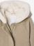 Mantel met capuchon van wollen stof voor meisjes gemêleerd beige - vertbaudet enfant 