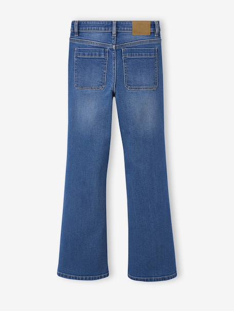 Flare jeans voor meisjes JONEN denimgrijs+lichtblauw+middenblauw - vertbaudet enfant 