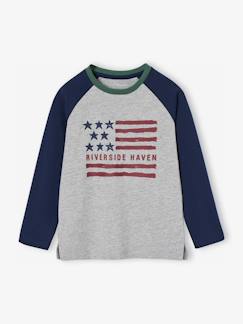 -T-shirt met contrasterende lange mouwen voor jongens