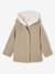 Mantel met capuchon van wollen stof voor meisjes gemêleerd beige - vertbaudet enfant 