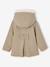Mantel met capuchon van wollen stof voor meisjes gemêleerd beige - vertbaudet enfant 