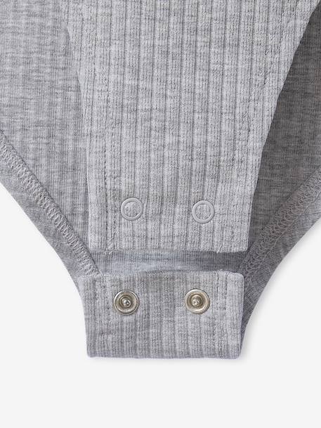 Romper met lange mouwen van geribbelde stof voor meisjes JONEN gemêleerd grijs - vertbaudet enfant 