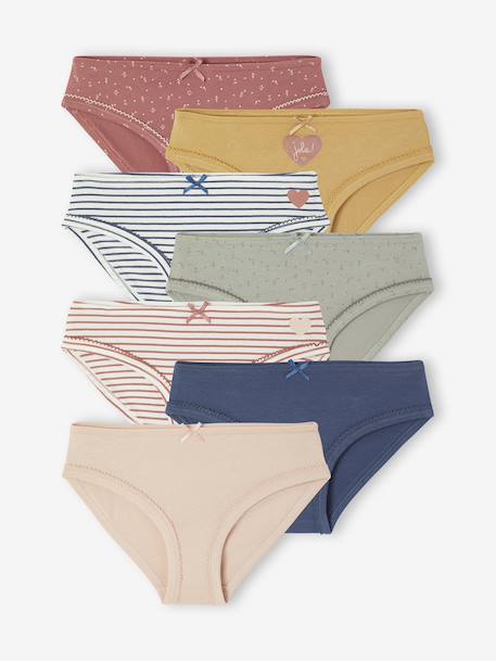 Set van 7 slipjes voor meisjes Hartjes rozen - vertbaudet enfant 