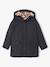 Regenjas voor meisjes met capuchon en sherpa voering antraciet+indigoblauw+meerkleurig - vertbaudet enfant 