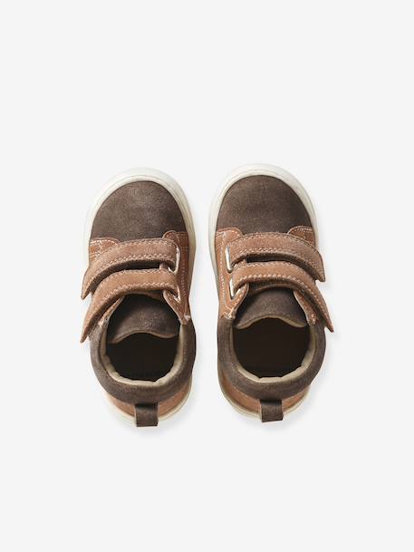 Babyslofjes van zacht leer met antislip beige+blauw+bruin+chocoladebruin+felblauw+groen+oceaanblauw+okergeel+saliegroen+veel beige+veel bruin+veel groen - vertbaudet enfant 
