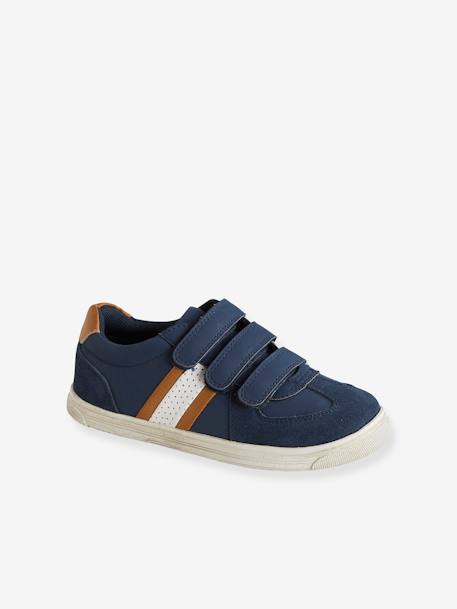Tennisschoenen met klittenband voor jongens bruin+NAVY - vertbaudet enfant 