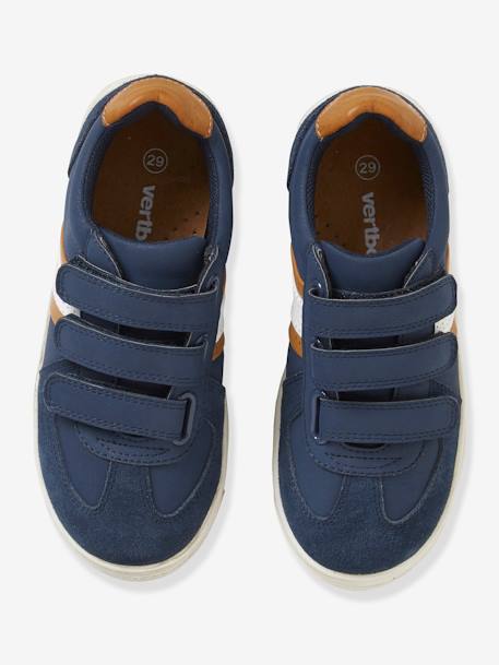 Tennisschoenen met klittenband voor jongens bruin+NAVY - vertbaudet enfant 