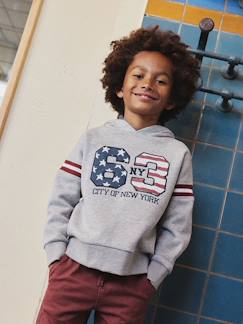 -Sweater met capuchon met print aan de voorkant voor jongens