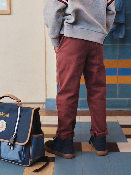 Eenvoudig aan te trekken jongensbroek met rechte pasvorm beige+middenblauw+nachtblauw+saliegroen+terracotta - vertbaudet enfant 