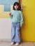 Sweater met pailletten voor meisjes turquoiseblauw+zachtpaars - vertbaudet enfant 