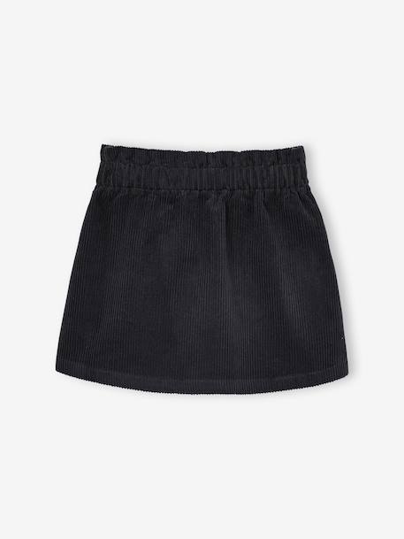 Fluwelen rok met zakjes hartjes antraciet+groenblauw+kameel+zachtpaars - vertbaudet enfant 