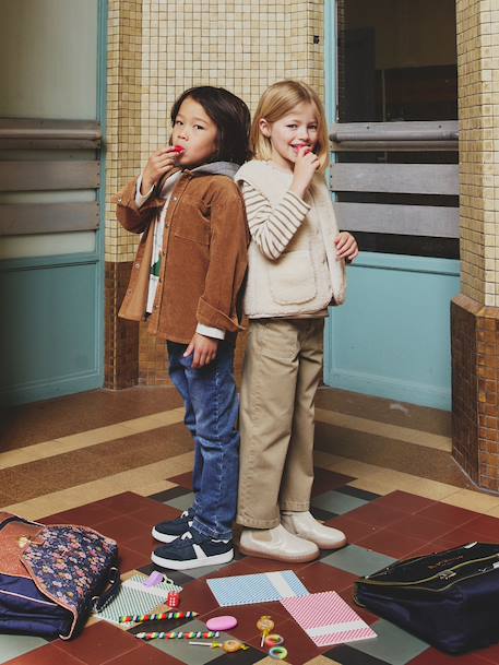 Rechte jeans voor jongens MorphologiK 'waterless' met heupomtrek Medium RUW DENIM+STONE - vertbaudet enfant 