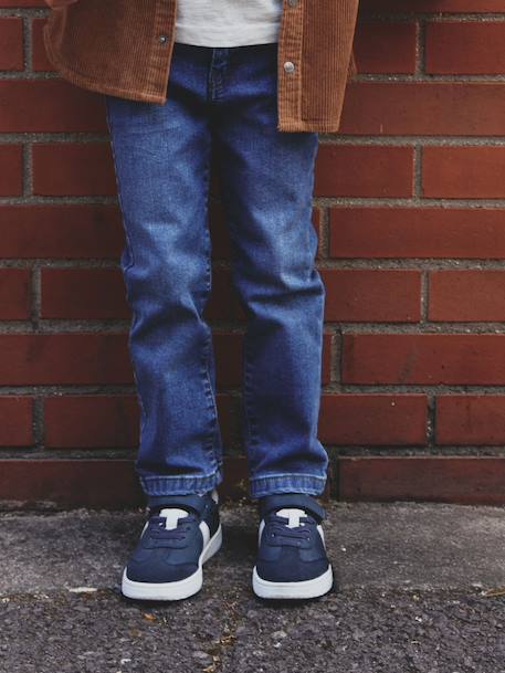 Rechte jeans voor jongens MorphologiK 'waterless' met heupomtrek Medium RUW DENIM+STONE - vertbaudet enfant 