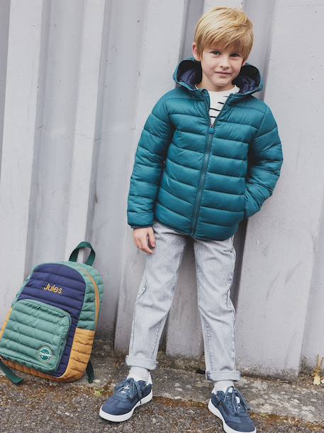 Wijde jongensbroek, eenvoudig aan te trekken gebleekt denim+grijs+ongewassen denim+stone - vertbaudet enfant 