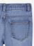 Elastische en verstelbare jeans met wijde pijpen ongewassen denim+stone - vertbaudet enfant 