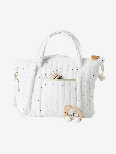Luiertas Pluim beige, bedrukt+IVOOR MET PRINT+plantaardig ivoor+vanille+wit, bedrukt - vertbaudet enfant 