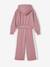 Set met sportieve sweater met capuchon + wijde joggingbroek voor meisjes oudroze - vertbaudet enfant 