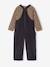 Meisjesset met t-shirt en salopet fluweel / velours antraciet - vertbaudet enfant 