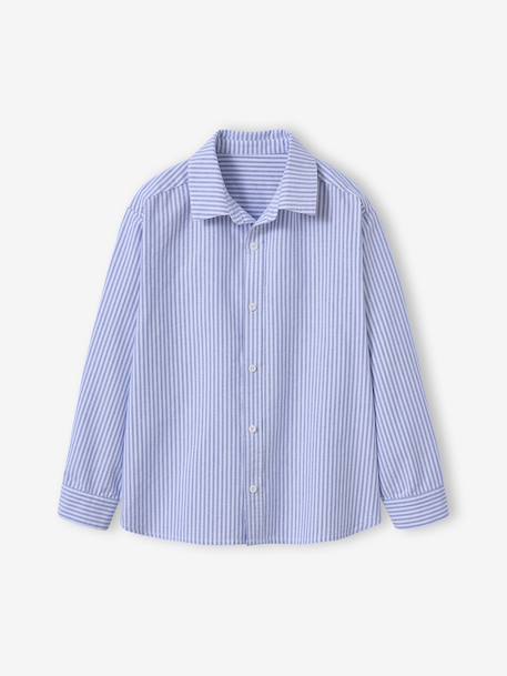 Gestreept jongenshemd met lange mouwen JONEN blauw, gestreept - vertbaudet enfant 