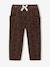 Meisjesbroek van fluweel / velours met losse pasvorm chocoladebruin+groengrijs+oudroze - vertbaudet enfant 