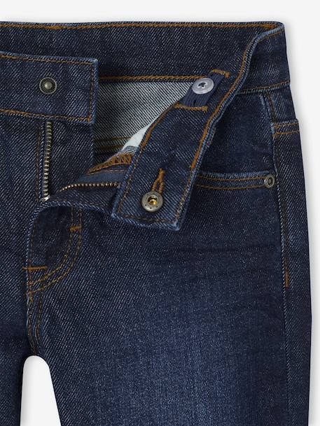Rechte jeans voor jongens met omslag ongewassen denim+stone - vertbaudet enfant 