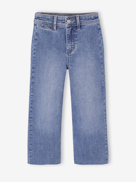 Onverwoestbare wijde jeans voor meisjes middenblauw - vertbaudet enfant 