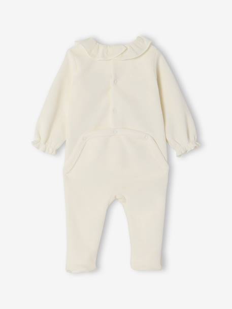 Set van 2 babyslaappakje geboorte meisje in fluweel / velours ENVIE DE FRAISE personaliseerbaar ecru - vertbaudet enfant 