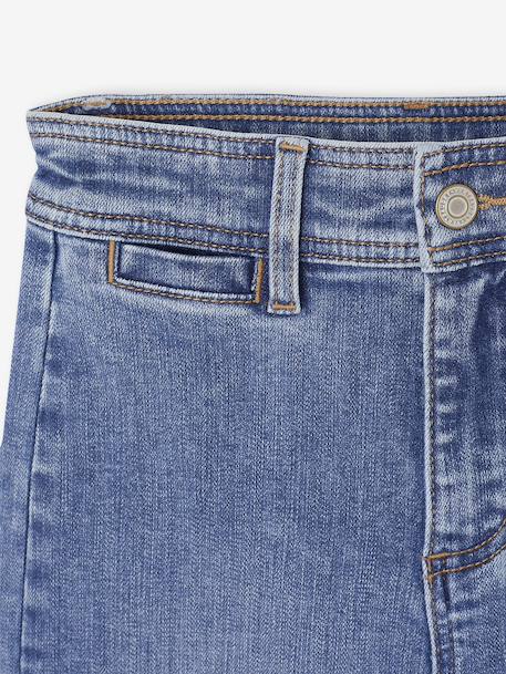 Onverwoestbare wijde jeans voor meisjes middenblauw - vertbaudet enfant 