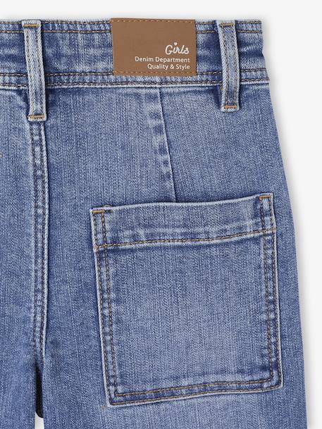 Onverwoestbare wijde jeans voor meisjes middenblauw - vertbaudet enfant 